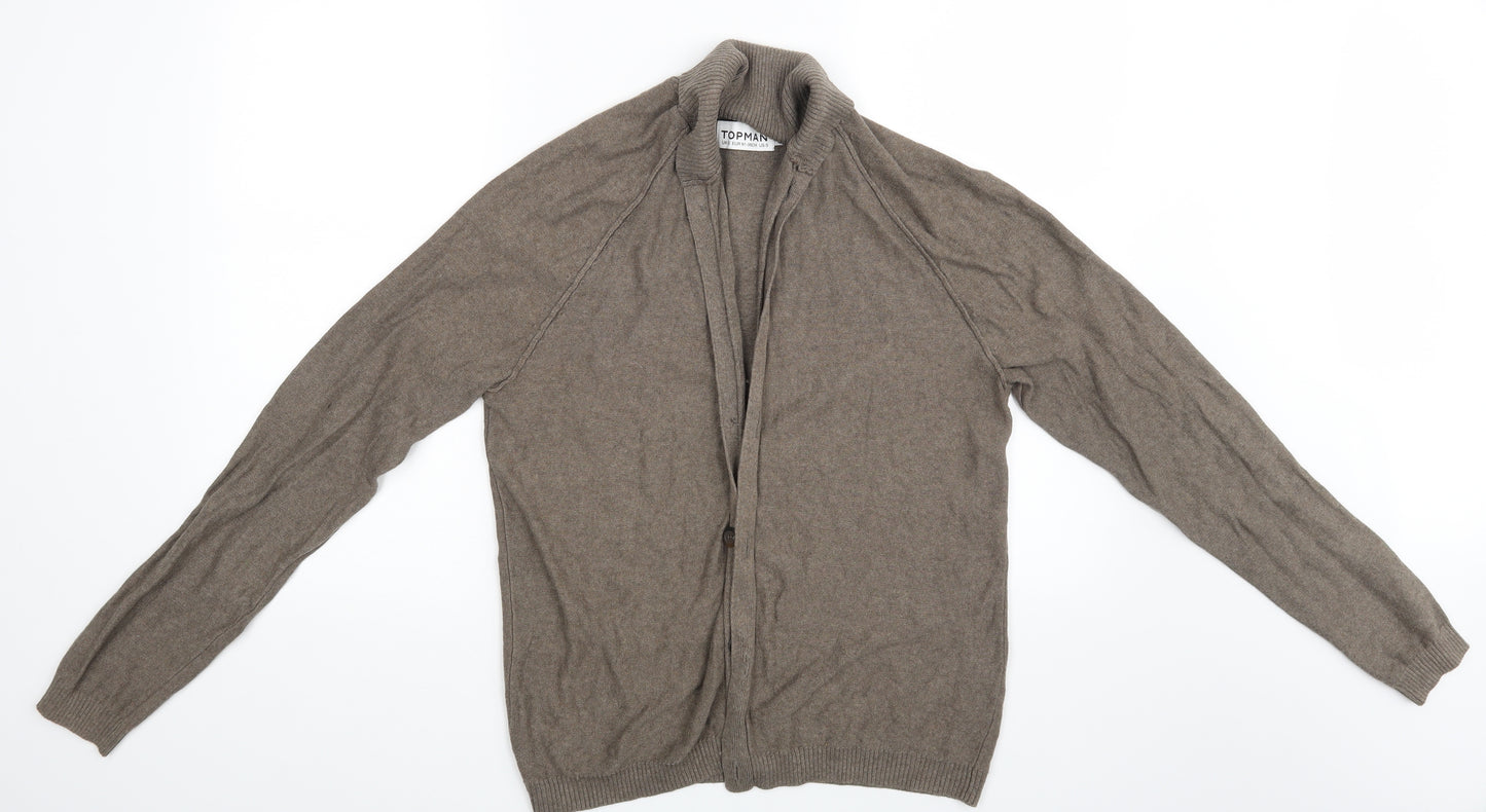 Topman Mens Brown   Cardigan Jumper Size S