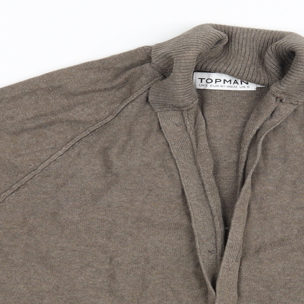Topman Mens Brown   Cardigan Jumper Size S