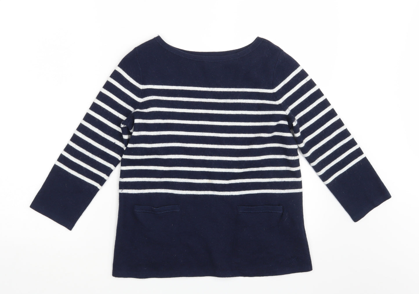 Crew Clothing Womens Blue Striped  Pullover Jumper Size 10
