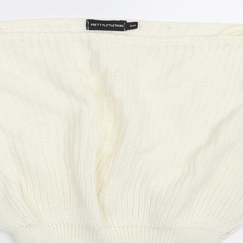 PRETTYLITTLETHING Womens Ivory   Shrug Jumper Size S