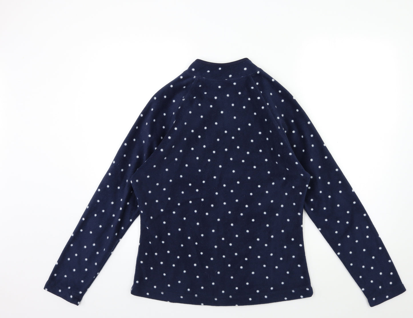 TU Womens Blue Polka Dot Fleece Jacket  Size 12