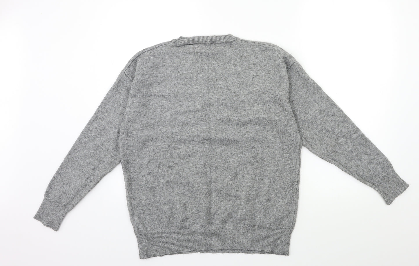 Dorothy Perkins Womens Grey Floral Knit Pullover Jumper Size 14