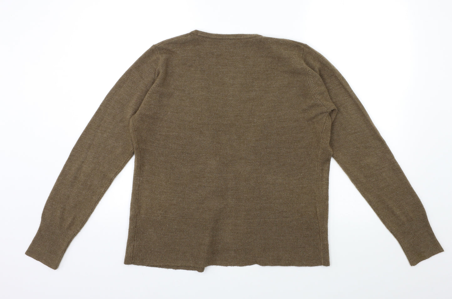 TU Womens Brown  Knit Cardigan Jumper Size 14