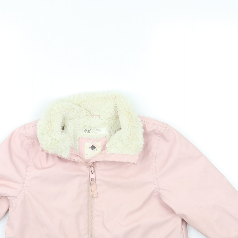 H&M Girls Pink   Overcoat Coat Size 6-7 Years