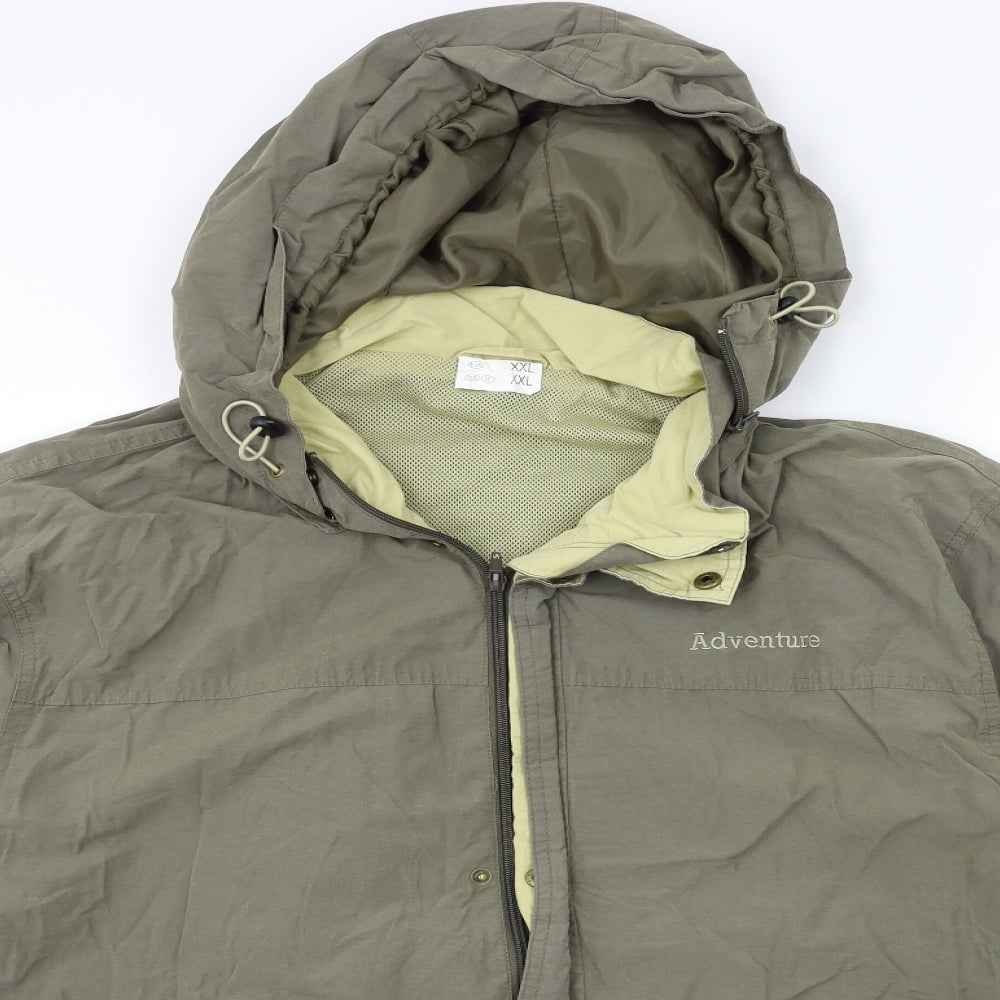 Adventure Mens Green   Rain Coat Coat Size 2XL
