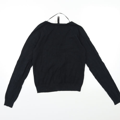 H&M Womens Black  Knit Cardigan Jumper Size 6