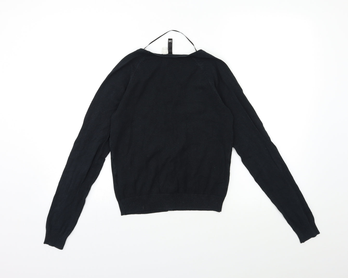 H&M Womens Black  Knit Cardigan Jumper Size 6