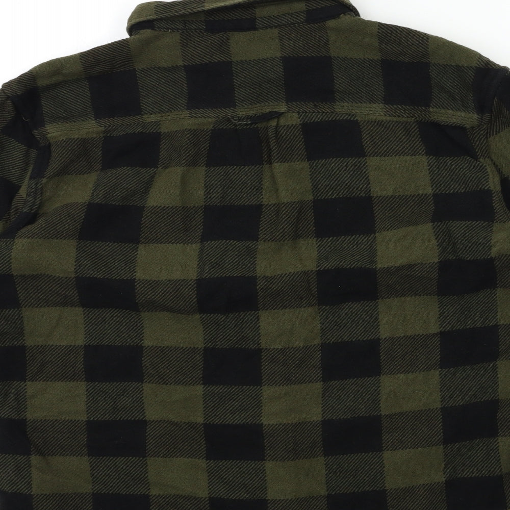 Primark Mens Green Check   Button-Up Size M