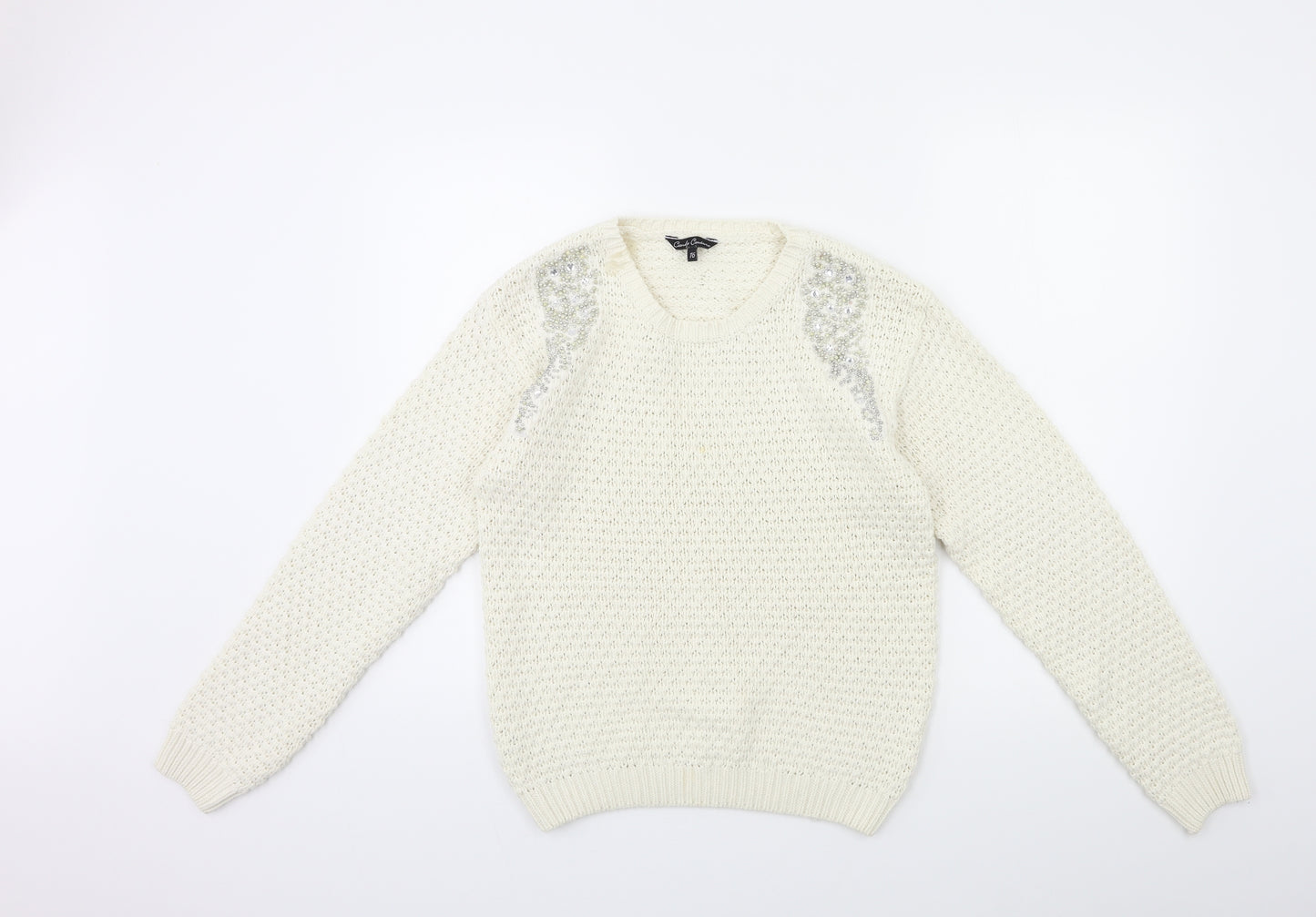 Candy Couture Womens Beige  Knit Pullover Jumper Size 16