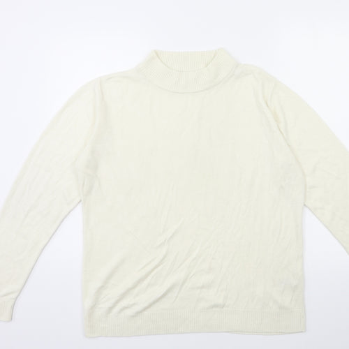 Damart Womens White  Knit Pullover Jumper Size 18