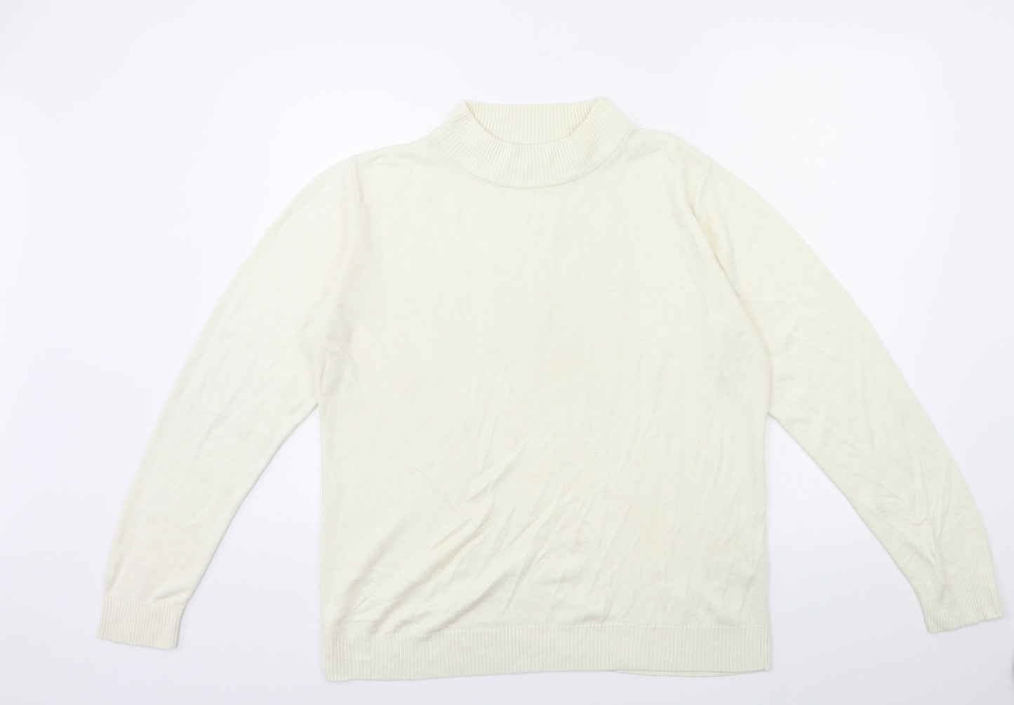 Damart Womens White  Knit Pullover Jumper Size 18