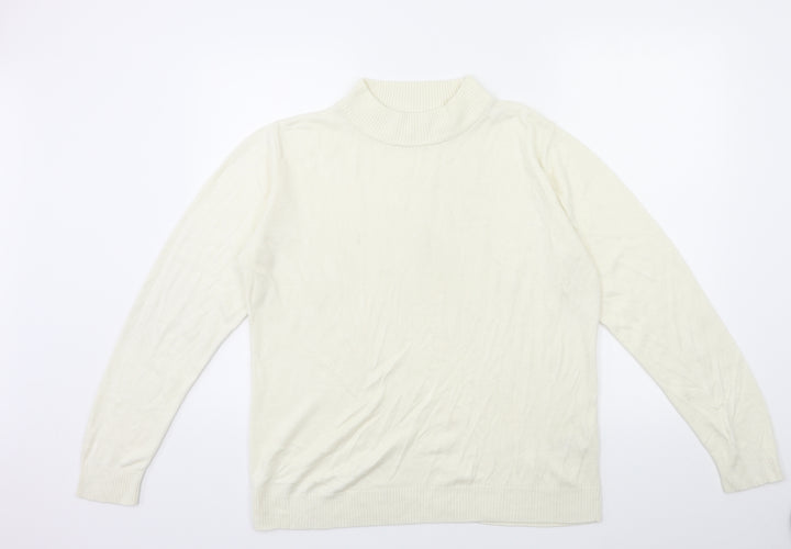 Damart Womens White  Knit Pullover Jumper Size 18