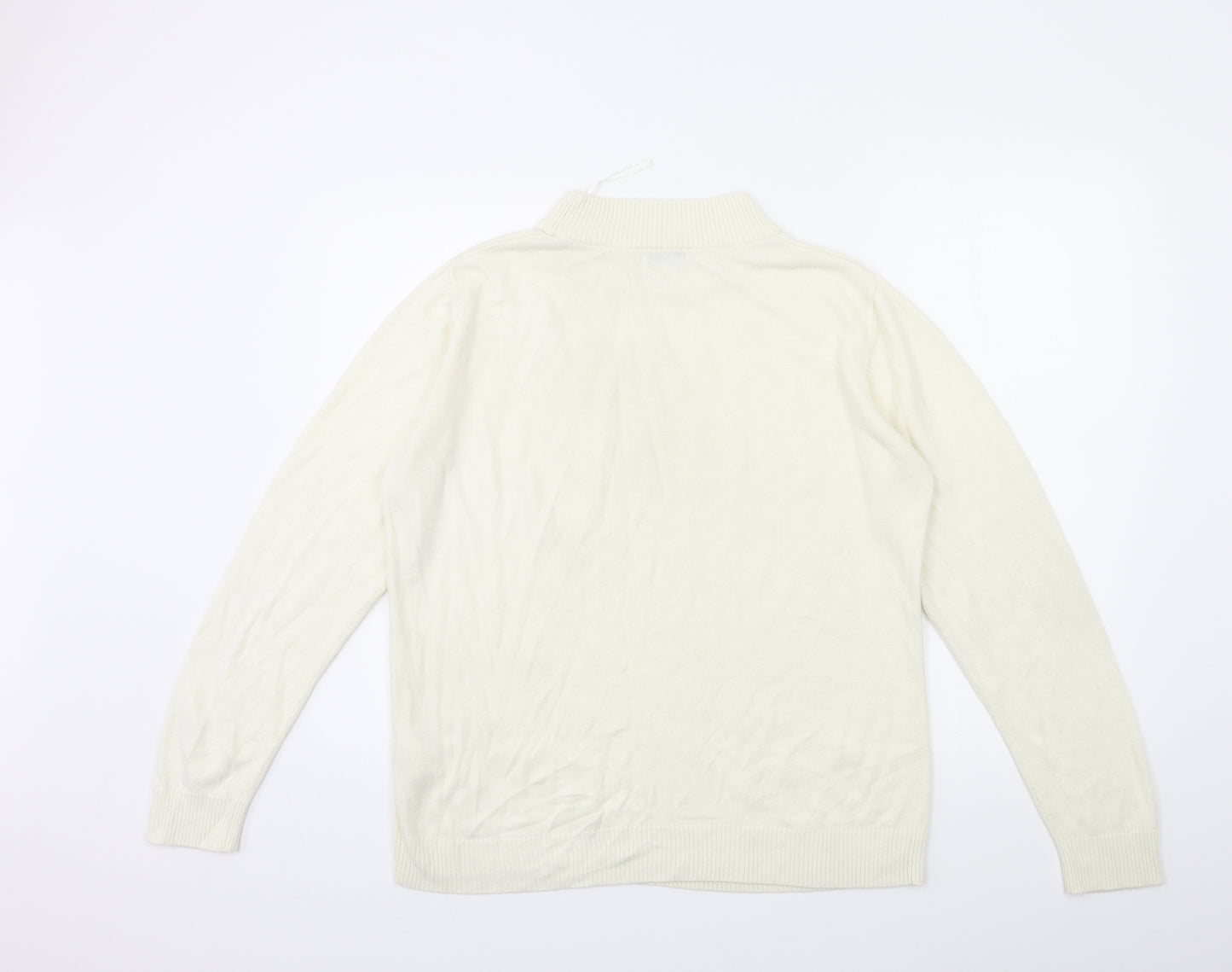 Damart Womens White  Knit Pullover Jumper Size 18