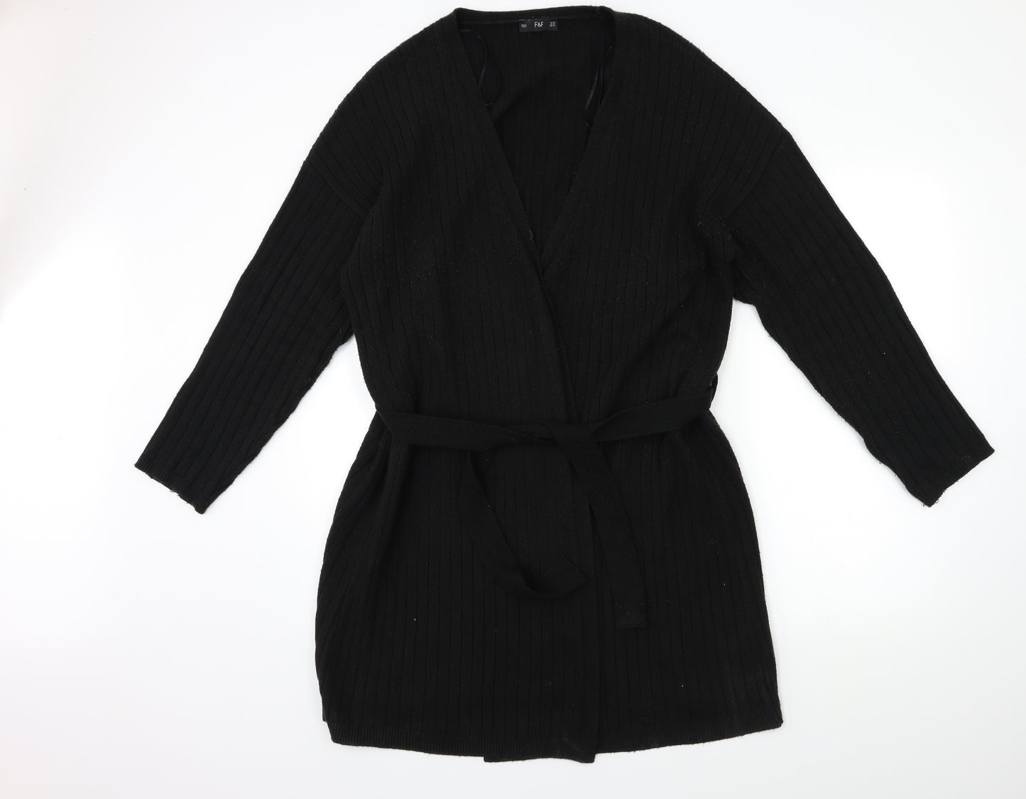 F&F Womens Black  Knit Cardigan Jumper Size 20