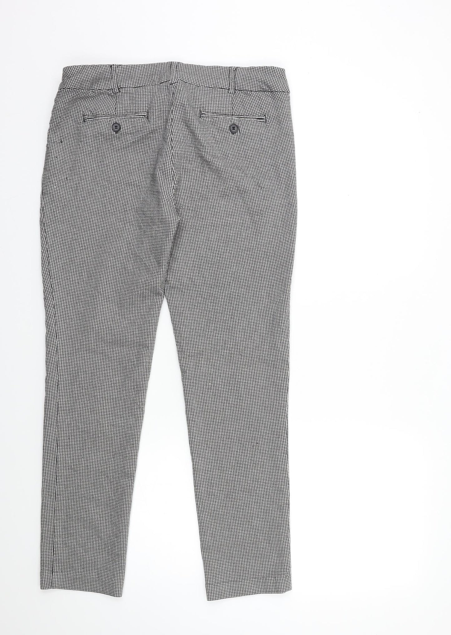JNY Womens Black Houndstooth  Trousers  Size 14 L28 in