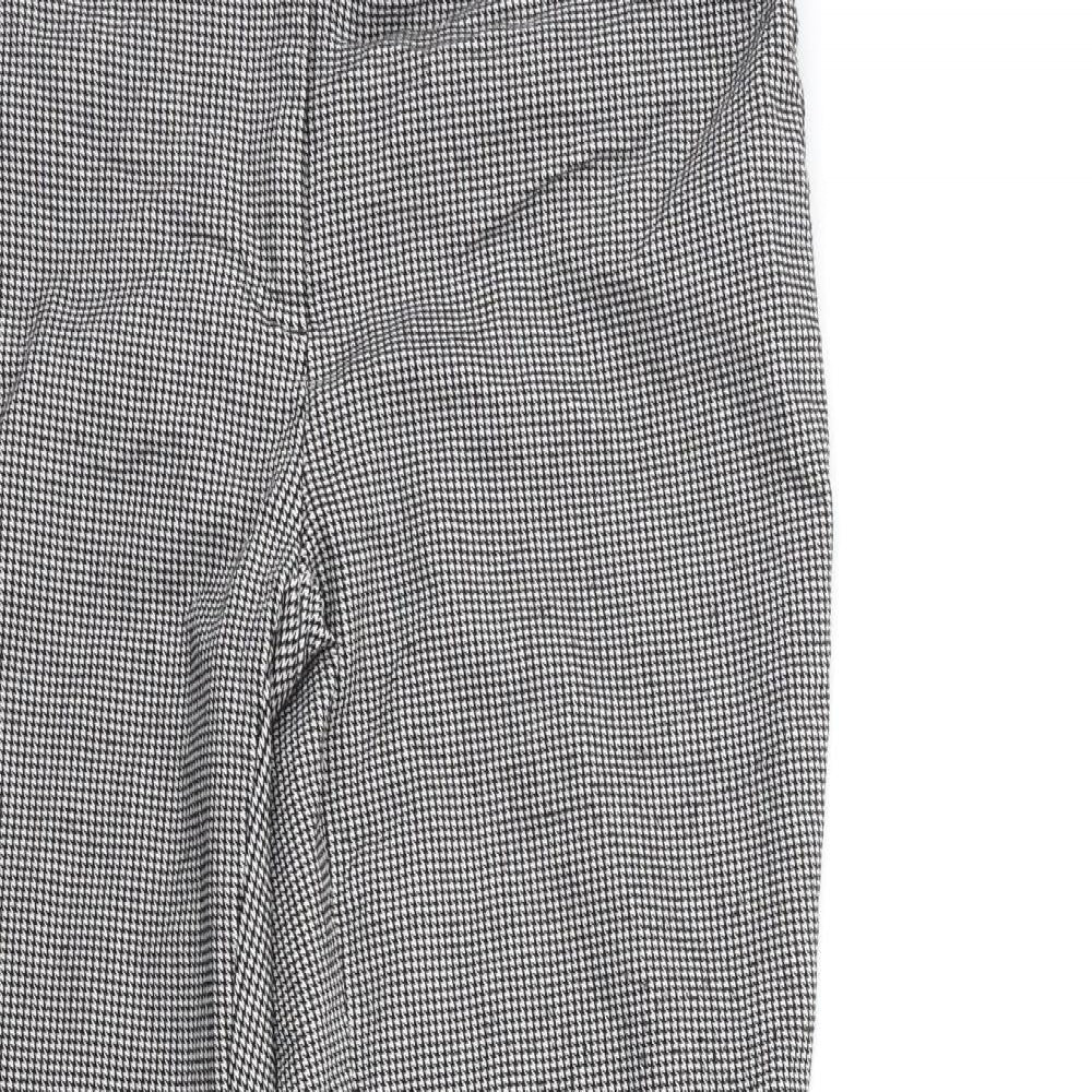 JNY Womens Black Houndstooth  Trousers  Size 14 L28 in