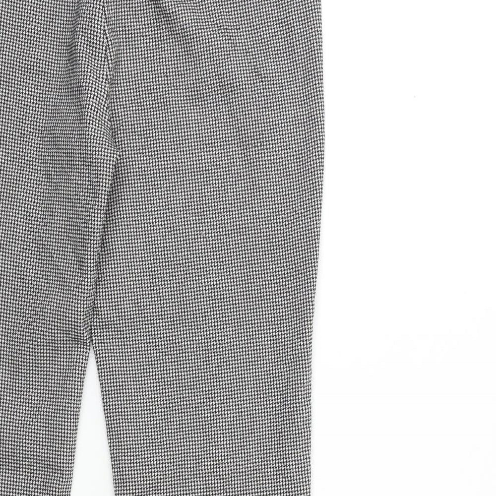 JNY Womens Black Houndstooth  Trousers  Size 14 L28 in