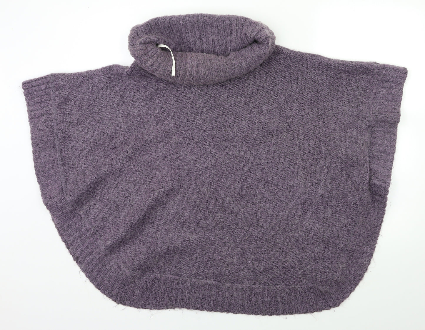 Papaya Womens Purple  Knit Pullover Jumper One Size  - PONCHO