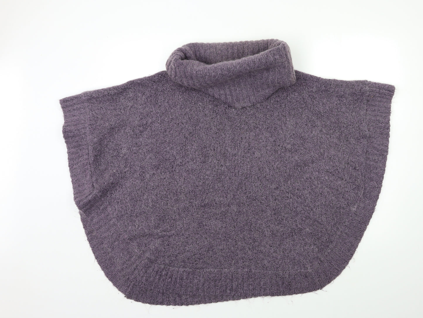 Papaya Womens Purple  Knit Pullover Jumper One Size  - PONCHO