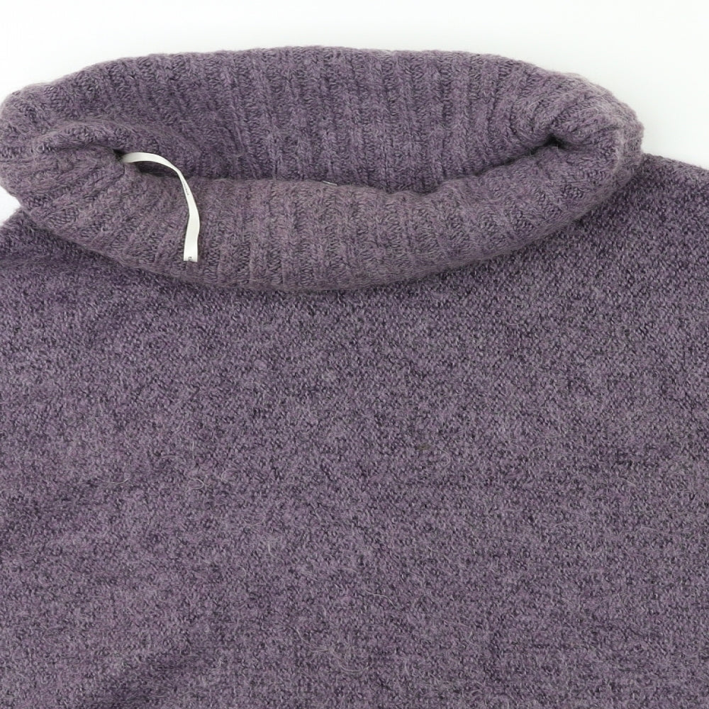 Papaya Womens Purple  Knit Pullover Jumper One Size  - PONCHO