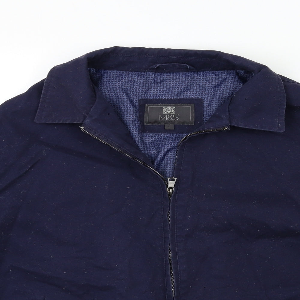 Marks and Spencer Mens Blue   Bomber Jacket Coat Size L