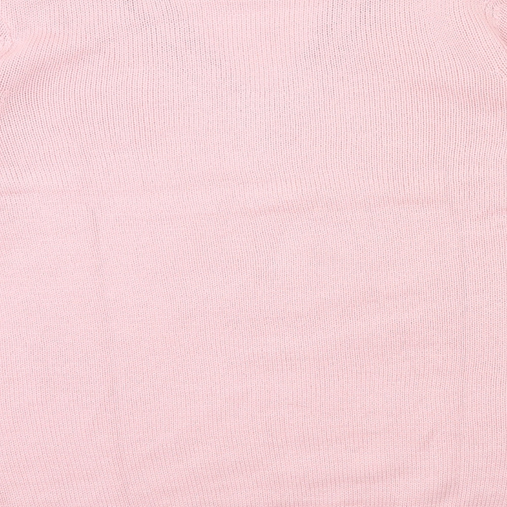 Studio 1 Womens Pink Houndstooth Knit Pullover Jumper Size 16