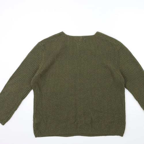 Peacocks Womens Green  Knit Pullover Jumper Size M