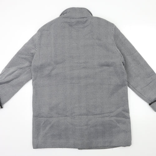 Anne De Lancay Womens Grey Striped  Jacket Coat Size 20