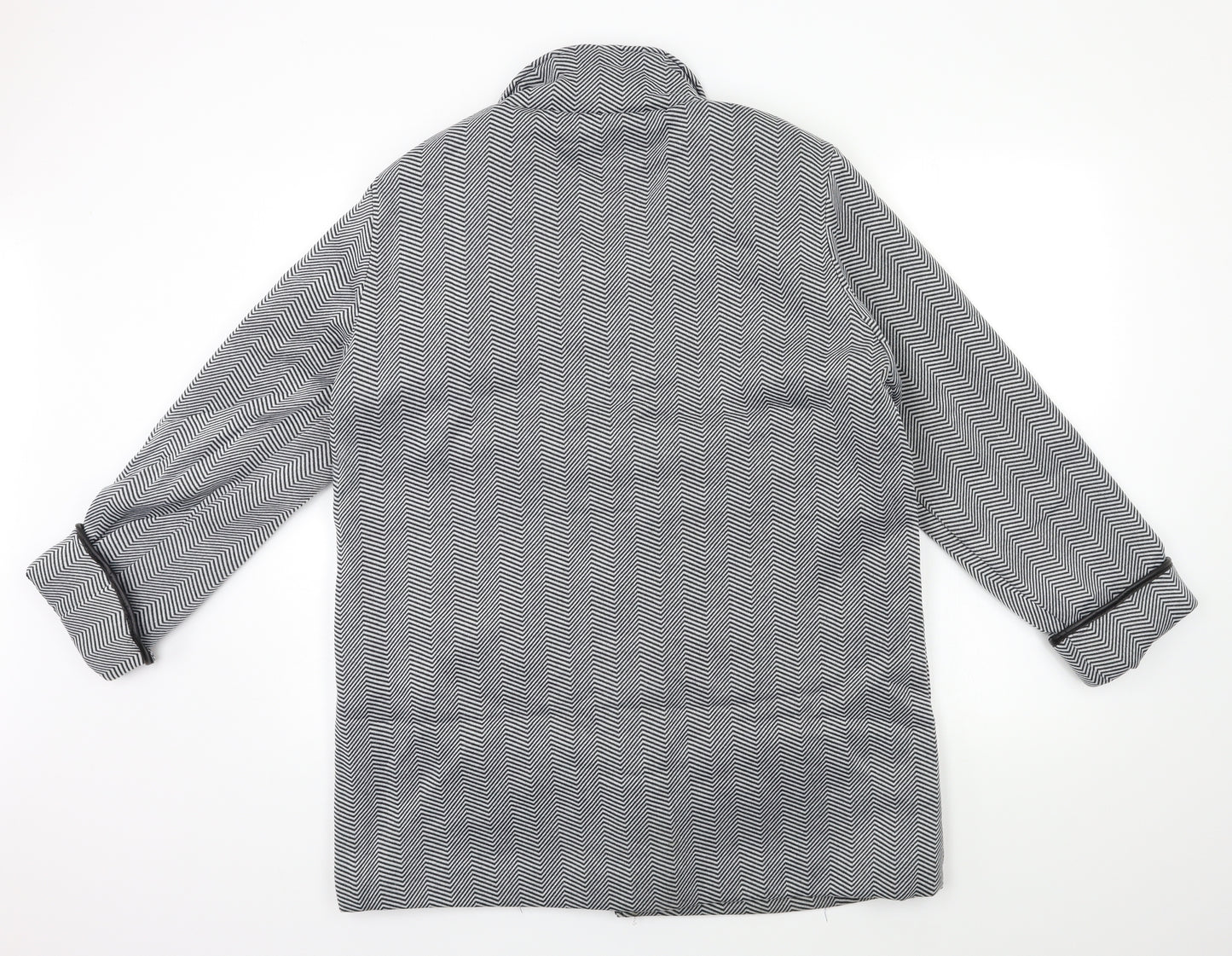 Anne De Lancay Womens Grey Striped  Jacket Coat Size 20