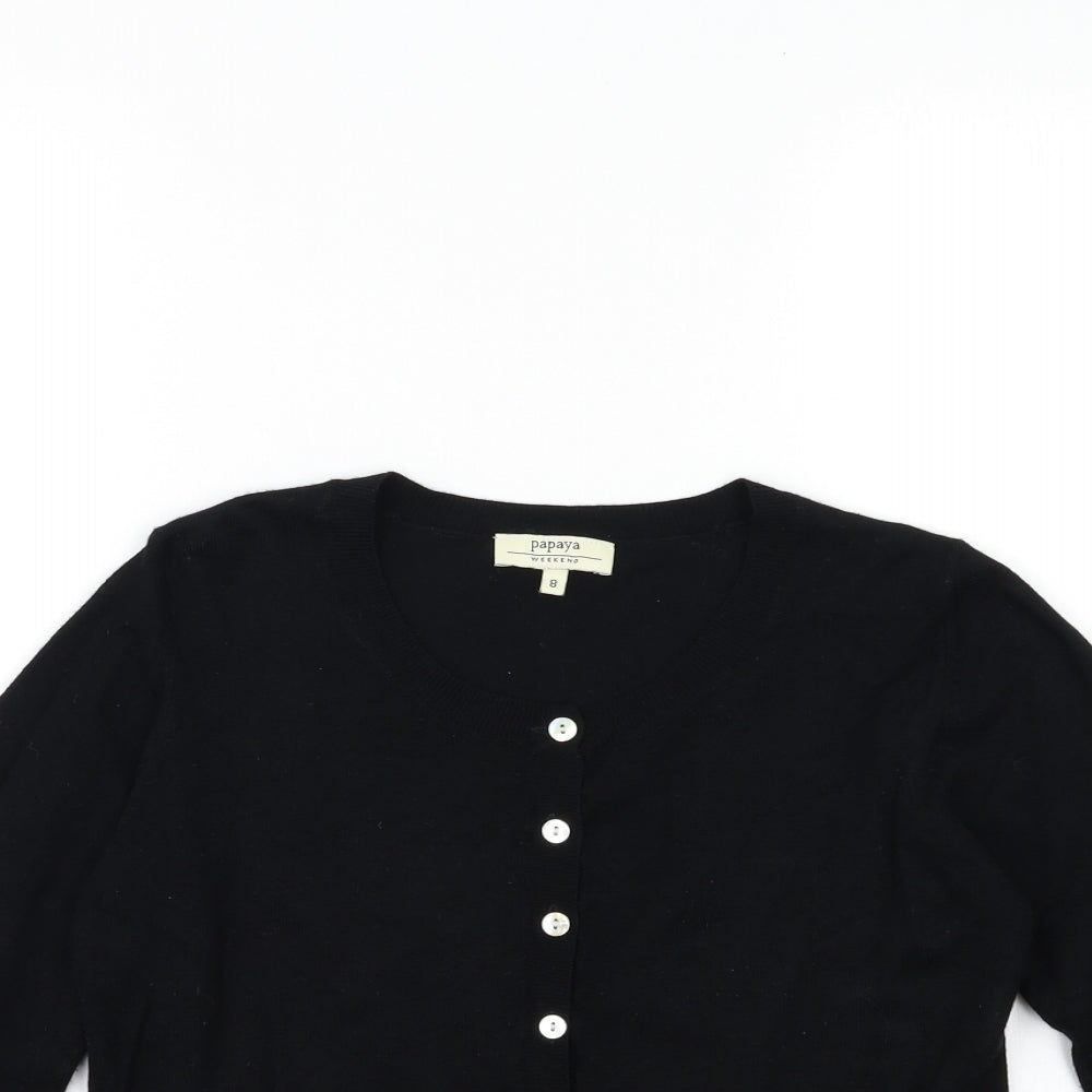 Papaya Womens Black   Cardigan Jumper Size 8