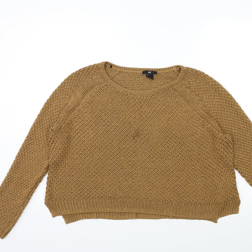 H&M Womens Brown  Knit Pullover Jumper Size L