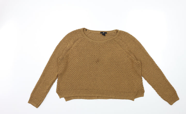 H&M Womens Brown  Knit Pullover Jumper Size L