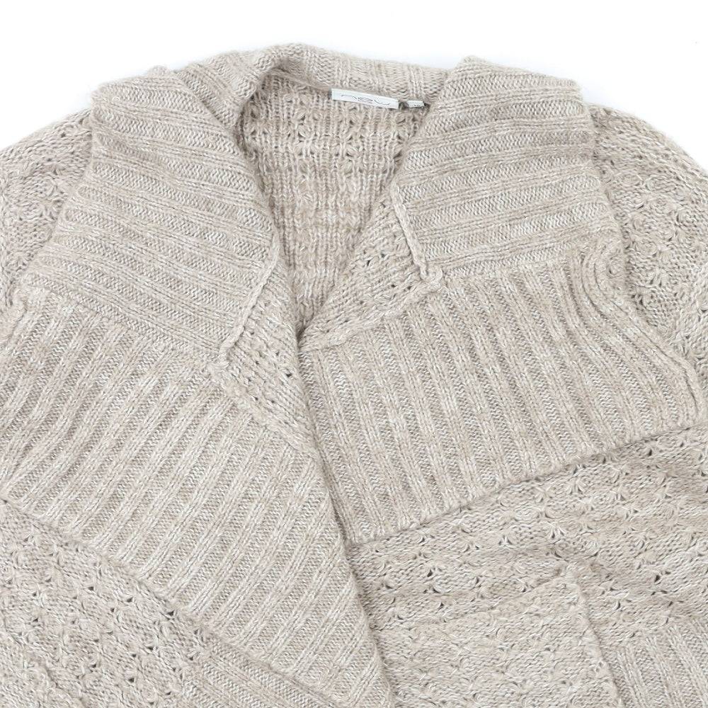 New Look Womens Brown  Knit Cardigan Jumper Size 10