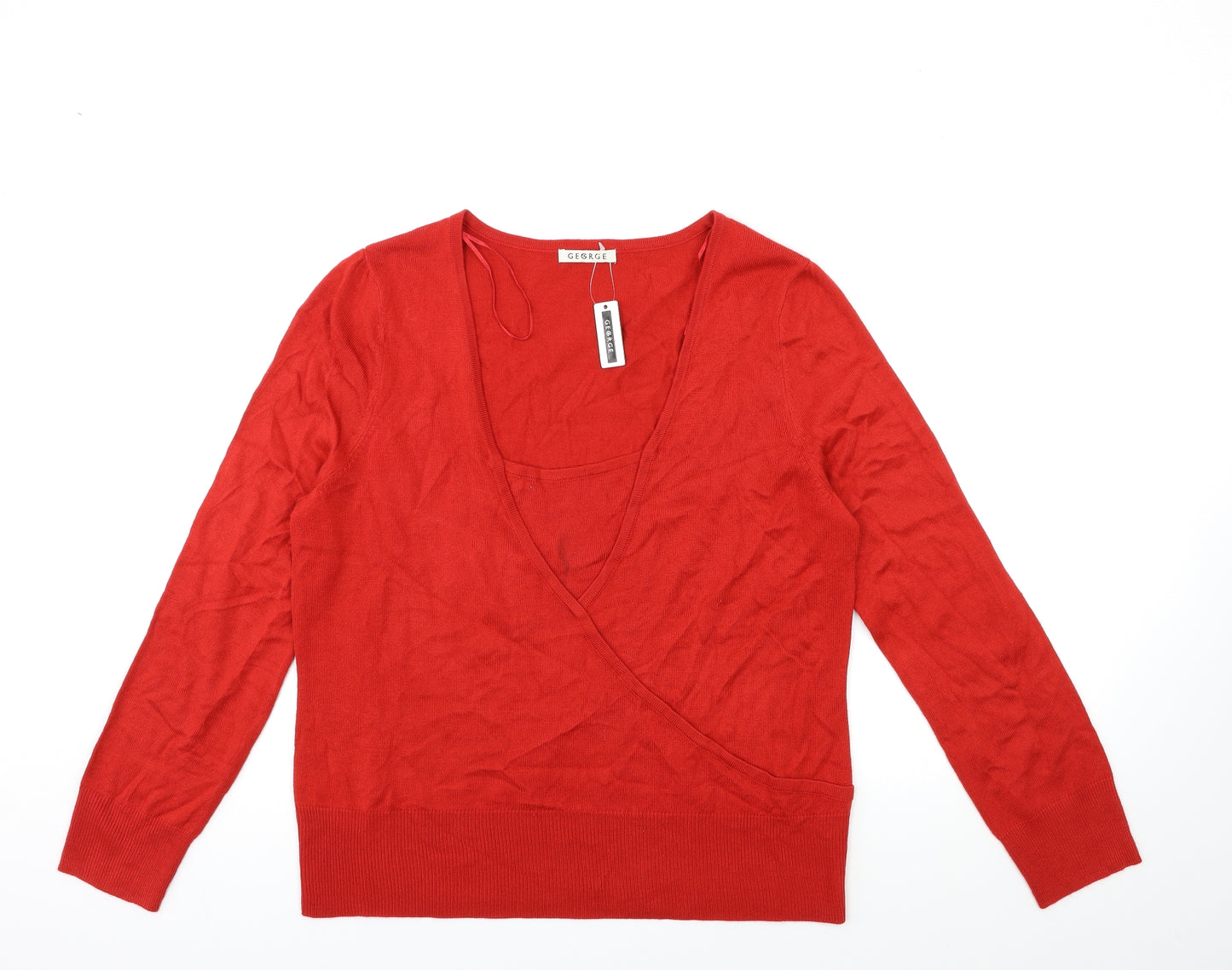 George Womens Red  Knit Pullover Jumper Size 20