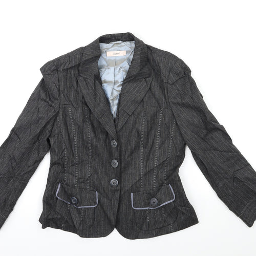 Laurel Womens Grey Striped  Jacket Suit Jacket Size 10