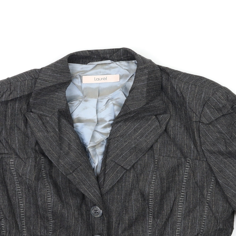 Laurel Womens Grey Striped  Jacket Suit Jacket Size 10