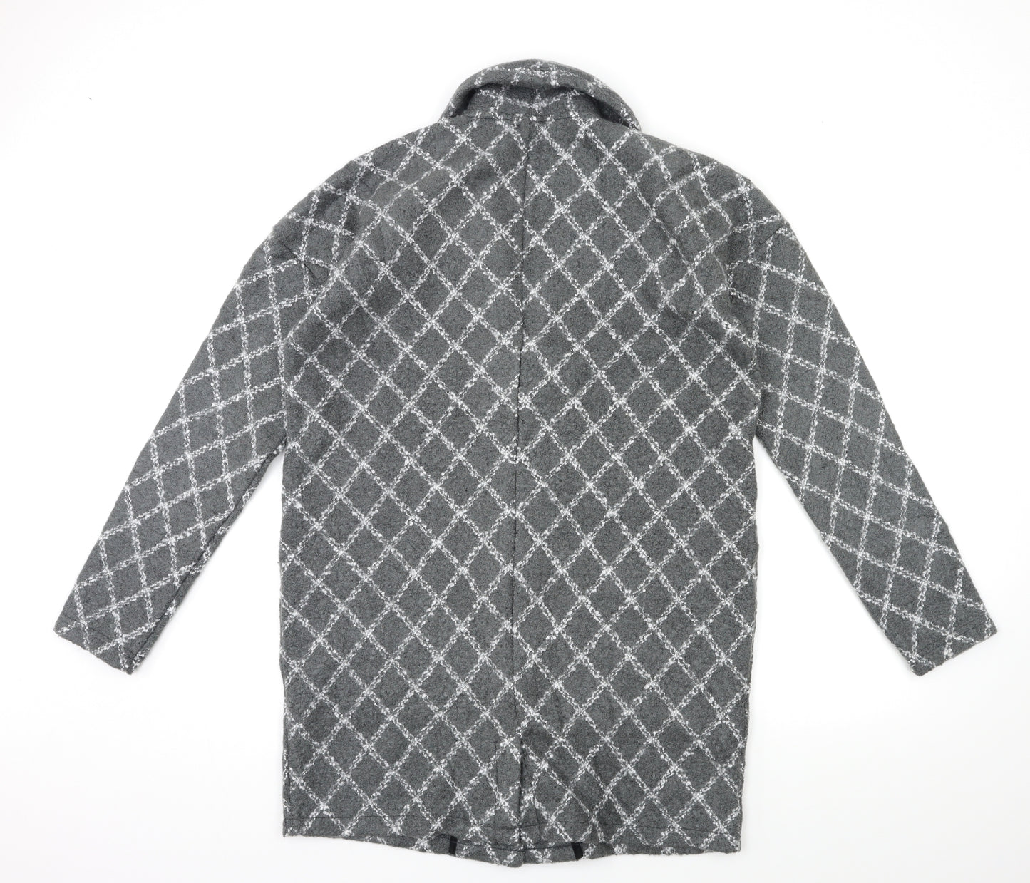 NEXT Womens Grey Check  Overcoat Coat Size M