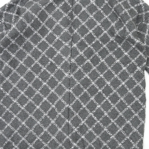 NEXT Womens Grey Check  Overcoat Coat Size M