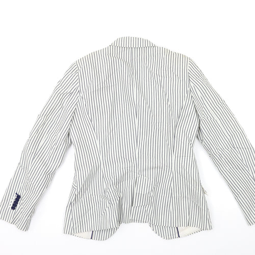 Zara Womens Blue Striped  Jacket Blazer Size L