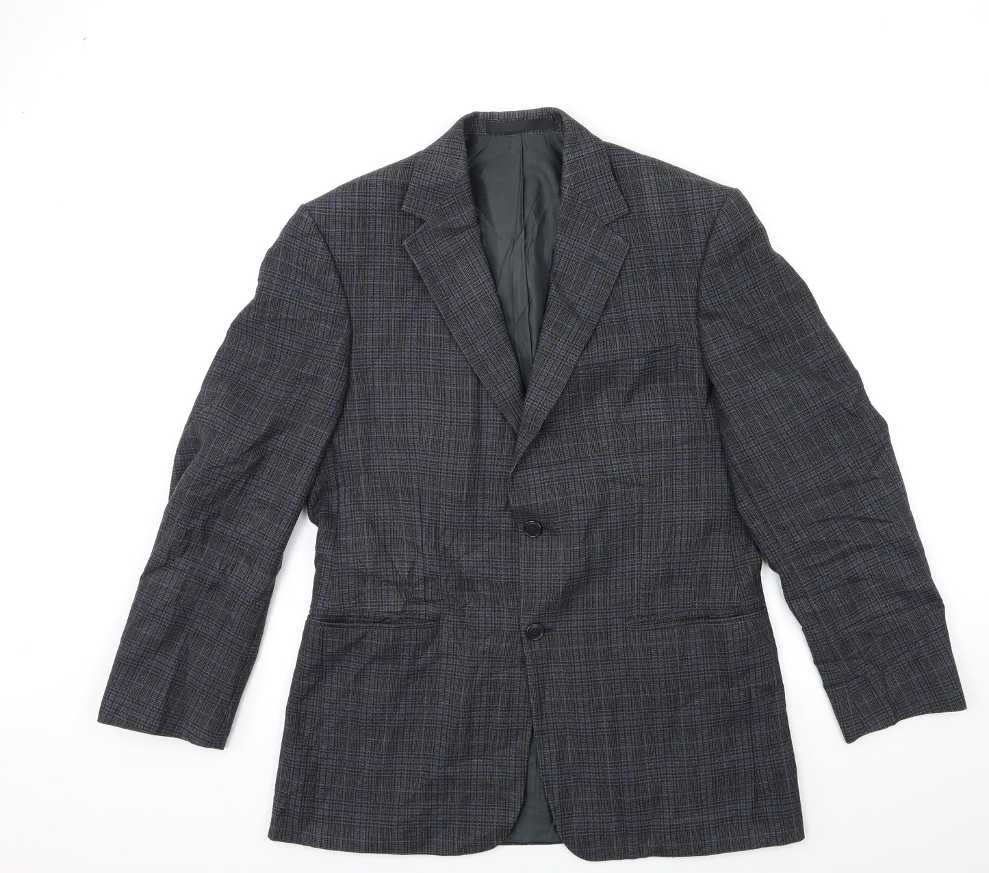 Marks and Spencer Mens Blue Check  Jacket Suit Jacket Size 40