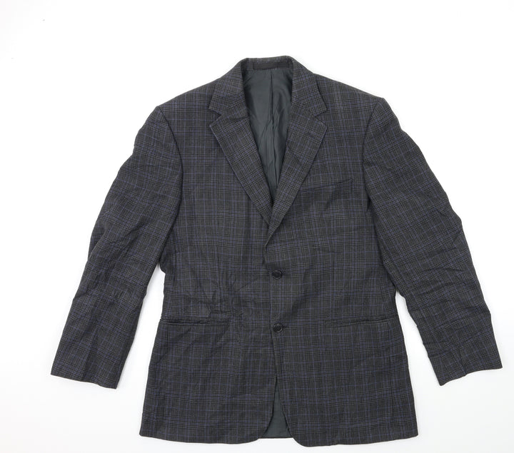 Marks and Spencer Mens Blue Check  Jacket Suit Jacket Size 40
