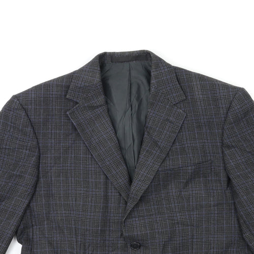 Marks and Spencer Mens Blue Check  Jacket Suit Jacket Size 40