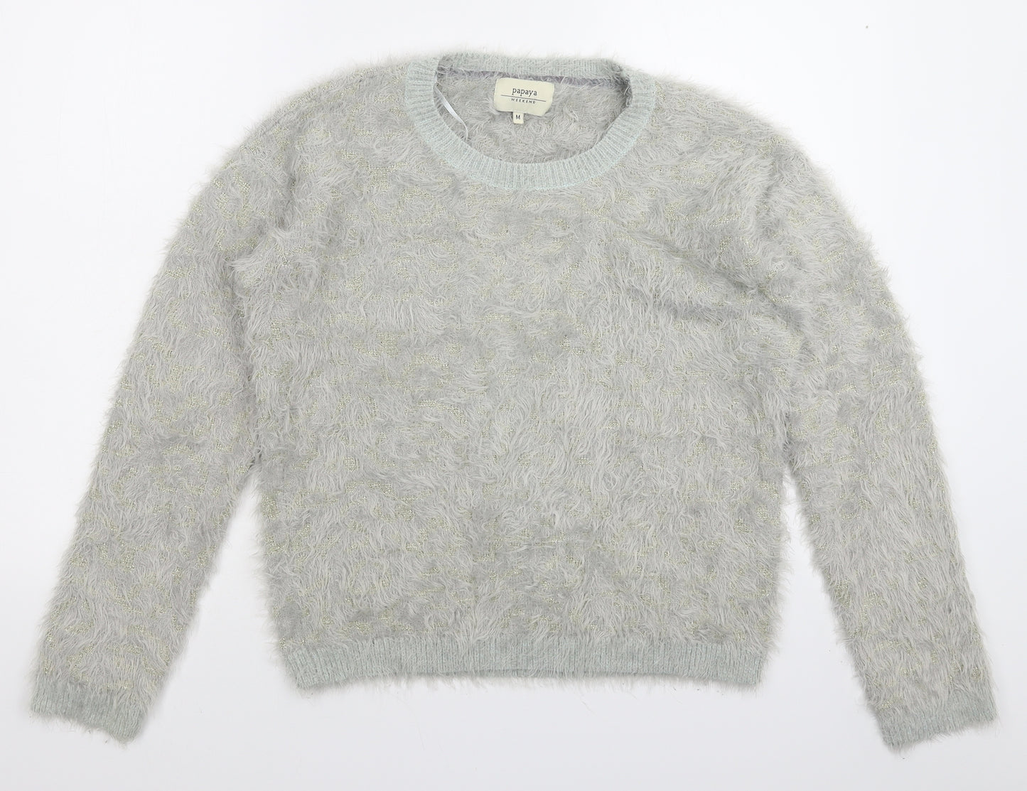 Papaya Womens Grey  Knit Pullover Jumper Size M