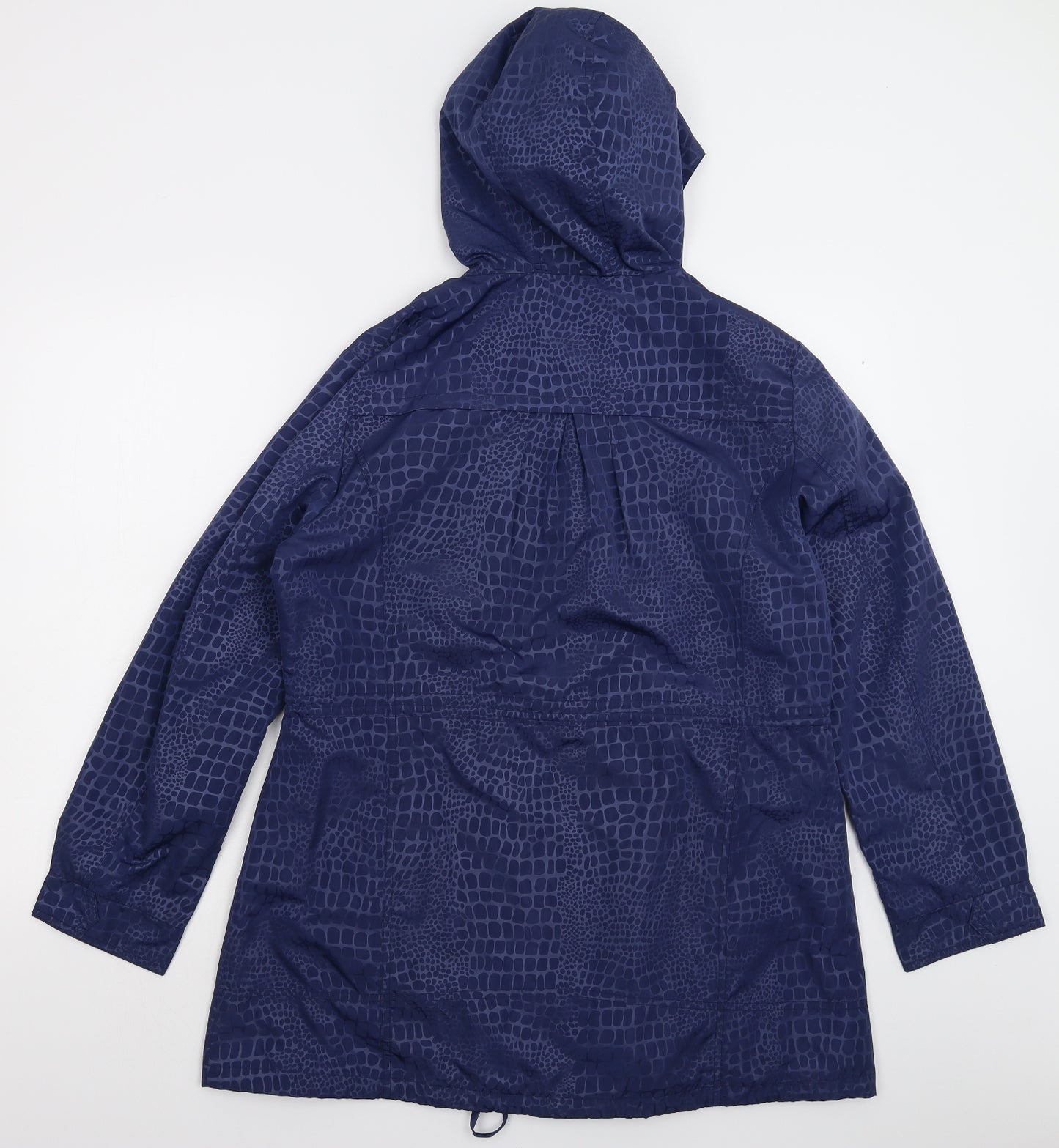 Finesse Womens Blue Animal Print  Rain Coat Coat Size 14