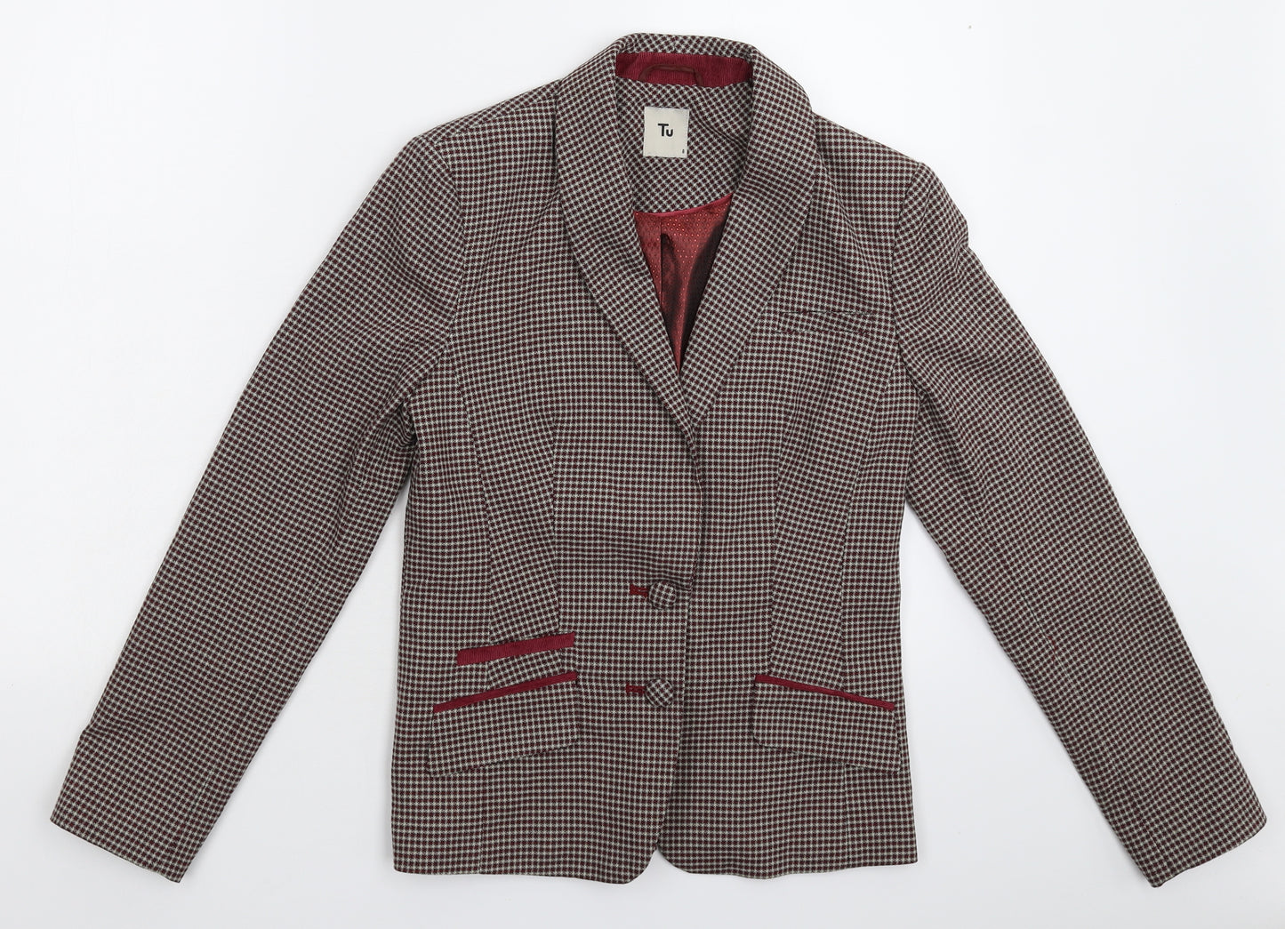 TU Womens Multicoloured Check  Jacket Suit Jacket Size 8