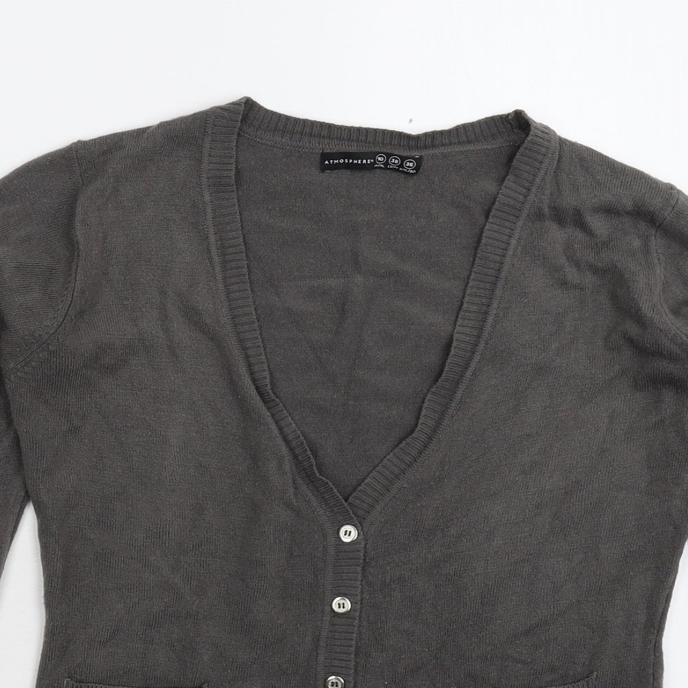 Atmosphere Womens Grey  Knit Cardigan Jumper Size 10