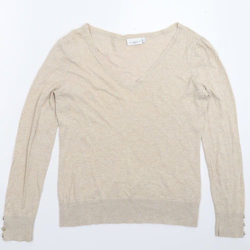 New Look Womens Beige  Knit Pullover Jumper Size 14