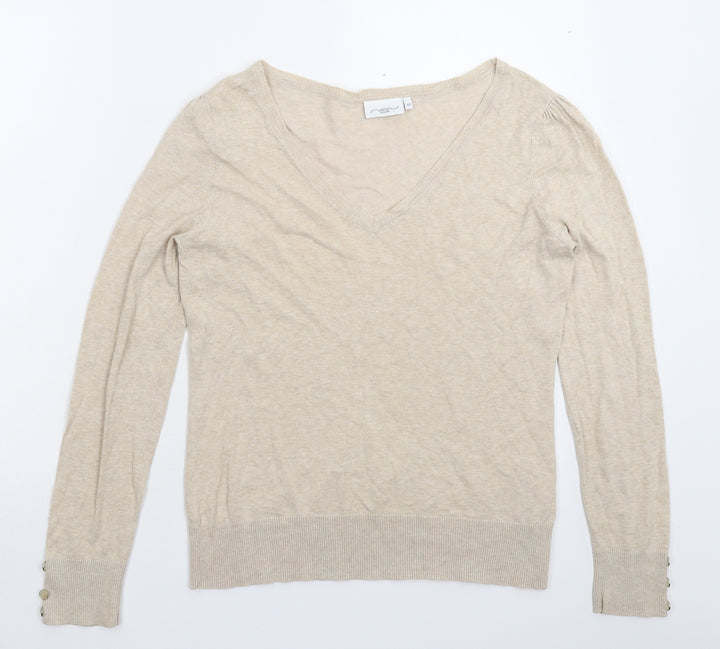 New Look Womens Beige  Knit Pullover Jumper Size 14