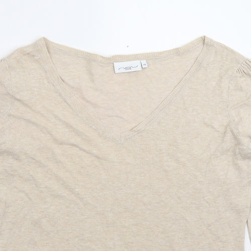 New Look Womens Beige  Knit Pullover Jumper Size 14