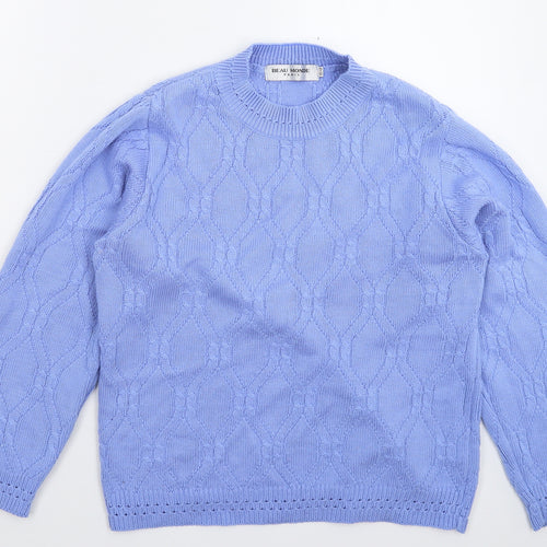Beau Monde Womens Blue  Knit Pullover Jumper Size 12